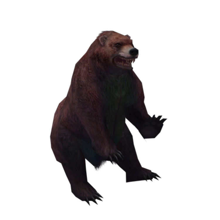 (Animal-0006)-3D-Monster Bear-Shocked in the air